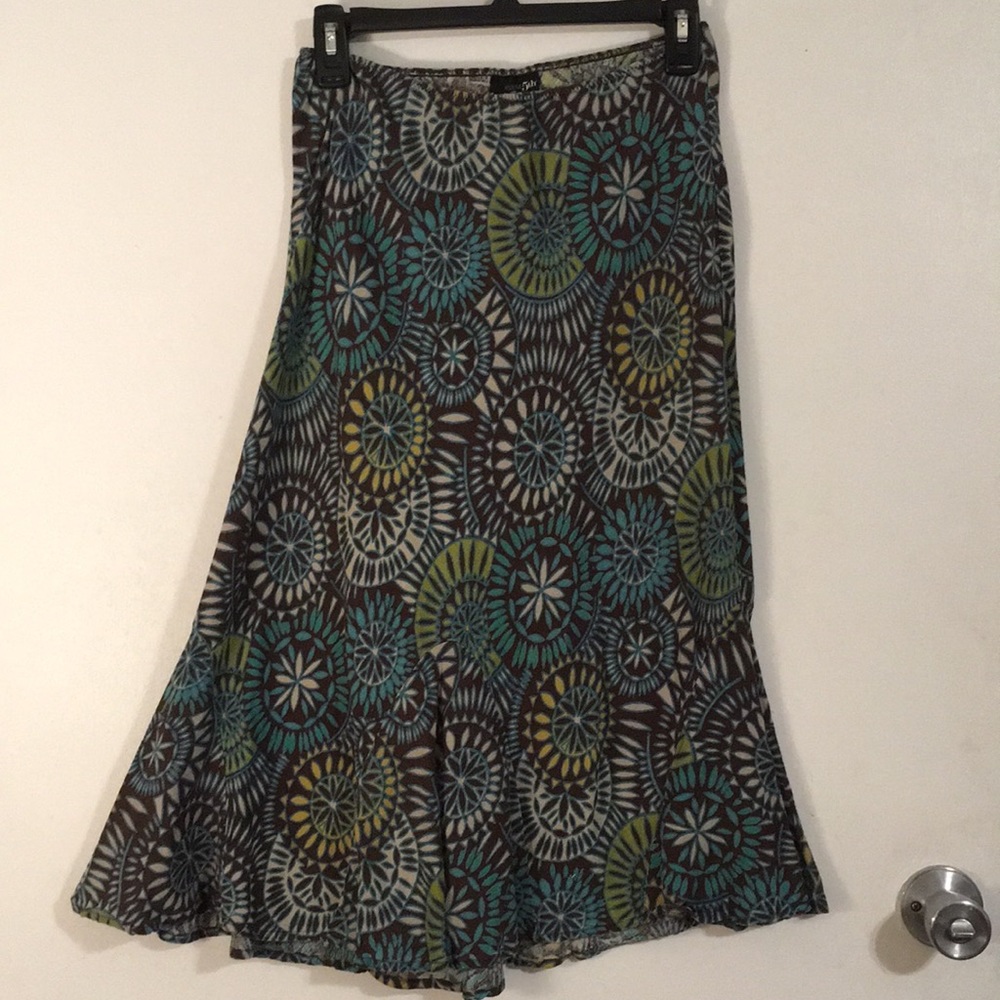 Multi-colored A-Line skirt, Size 4 Elastic Waist